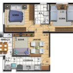 Planta de apto do Residencial Viva Mogi